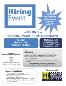 March 1st Hiring Event: 50-100 Warehouse Associates Needed ASAP!
