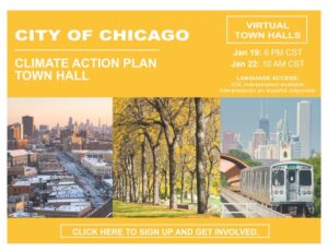 Chicago Climate Action Plan Virtual Town Halls (1/19 6pm and 1/22 10am)