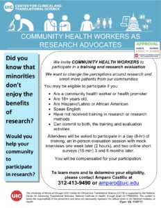 Community Health Workers See How You Can Work as Research Advocates!