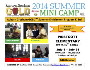 Westcott Familes, Auburn Gresham GOLD Mini Camp Registration is Open!