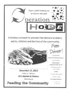 Operation Hope Free Holiday Dinner TODAY!