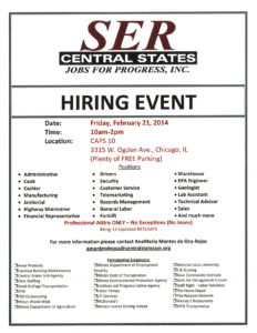 Central State Jobs for Progress Hiring Event Update