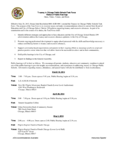 Truancy in Chicago Public Schools Task Force Public Hearings